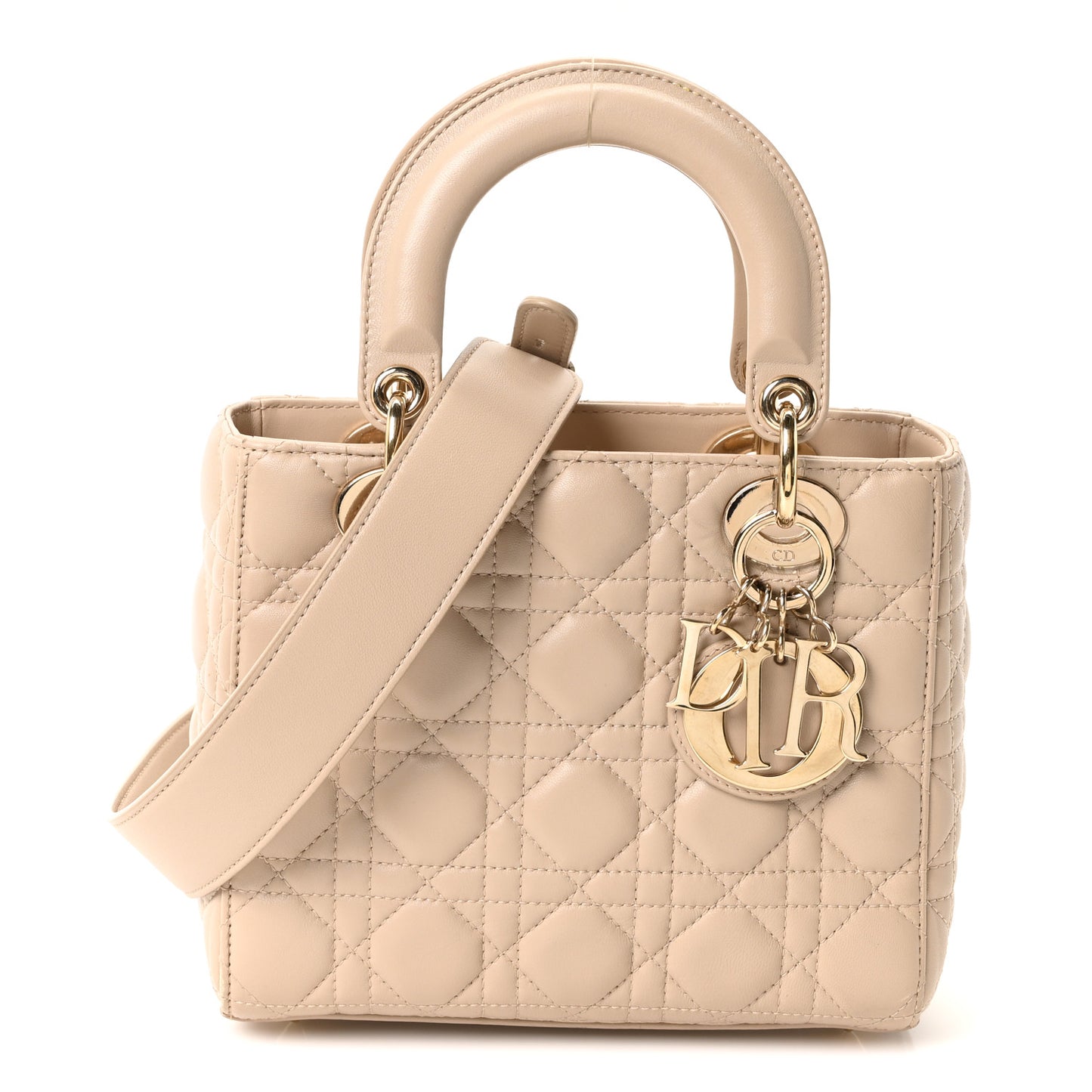 Lambskin Cannage Small My ABCDior Lady Dior Beige
