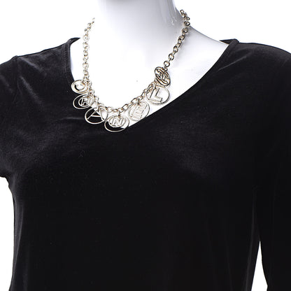 Chanel Metal Hoop Cuba Logo Necklace Gold 2 of 5