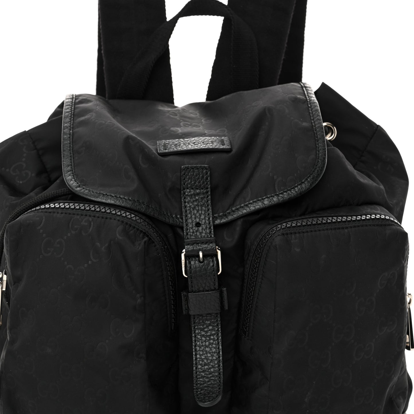 Nylon Monogram Medium Light Single Buckle Backpack Black
