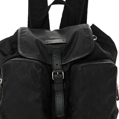 Gucci Nylon Monogram Medium Light Single Buckle Backpack Black 8 of 10