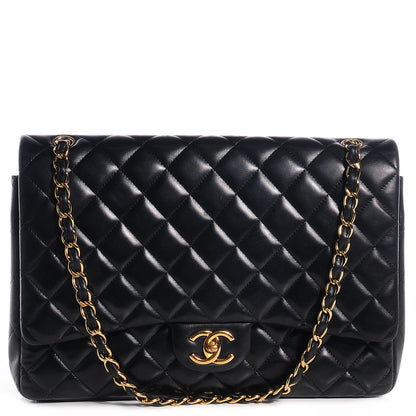 Chanel Lambskin Quilted Maxi Double Flap Black 1 of 8