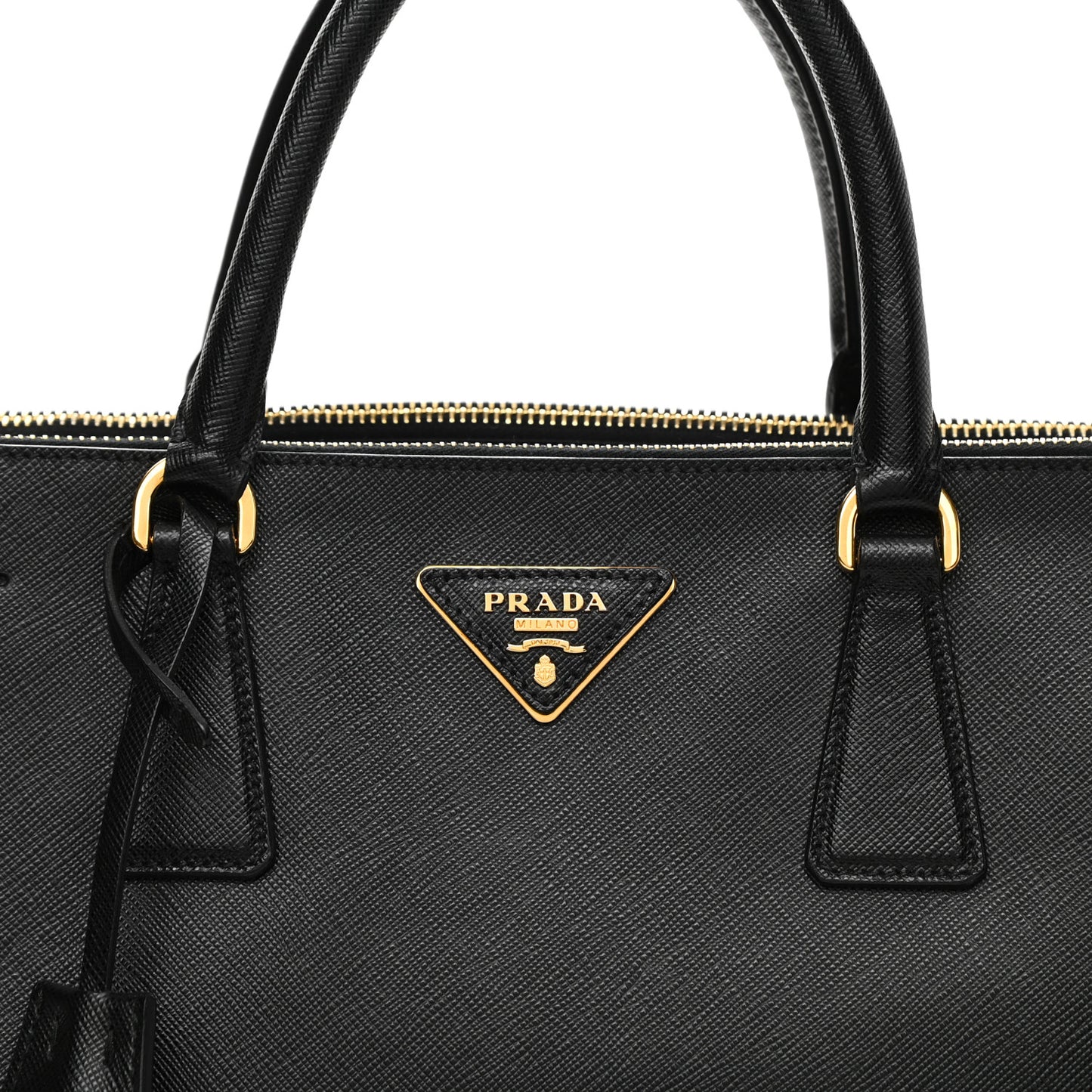 Saffiano Large Galleria Double Zip Tote Black