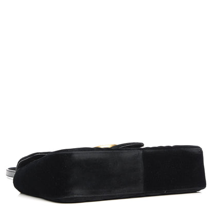 Gucci Velvet Matelasse Medium GG Marmont Shoulder Bag Black 4 of 7