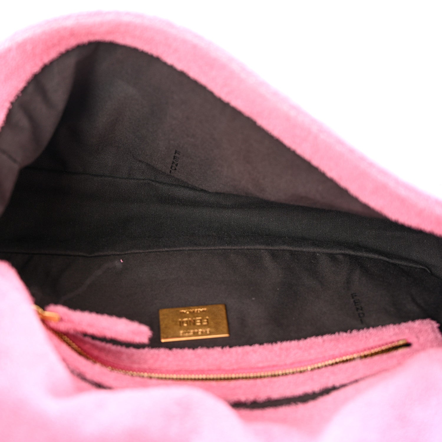 Fendi Terry Cloth Vitello Century Matte FF 1974 Embossed Baguette Lollypop 5 of 10