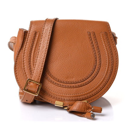 Chloe Calfskin Mini Marcie Round Crossbody Bag Brown Sugar 1 of 12
