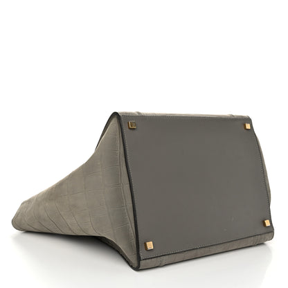 Celine Crocodile Embossed Nubuck Large Phantom Luggage Grey 4 of 10