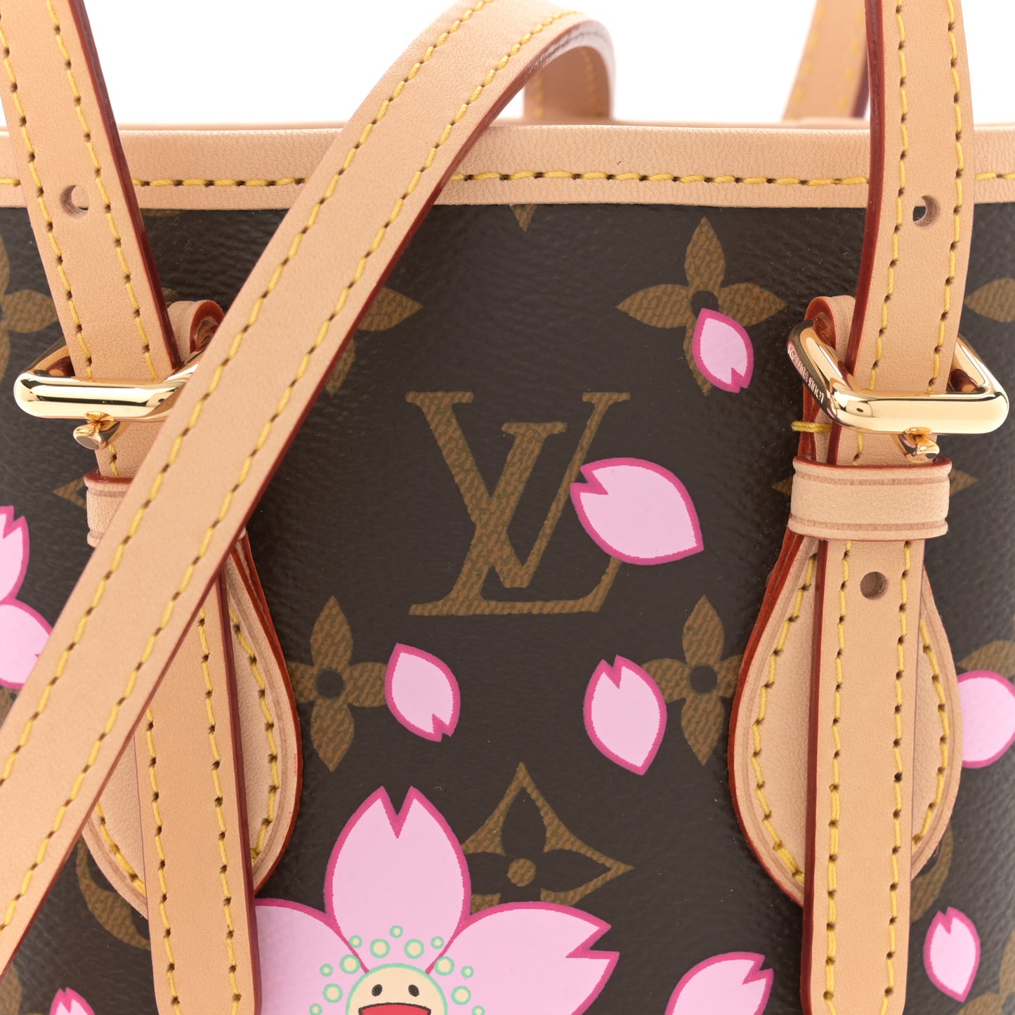 LV X TM Monogram Cherry Blossom Nano Bucket Sakura Brown