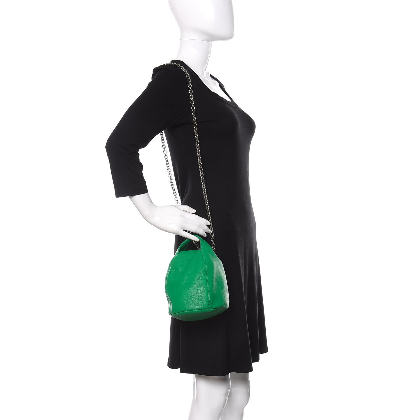Calfskin Georgia May Jagger Biker Pouch Emerald Green