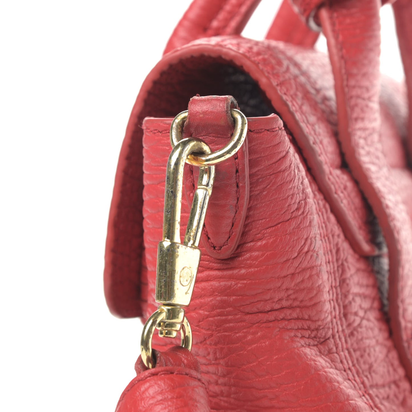 Textured Calfskin Mini Pashli Satchel Red