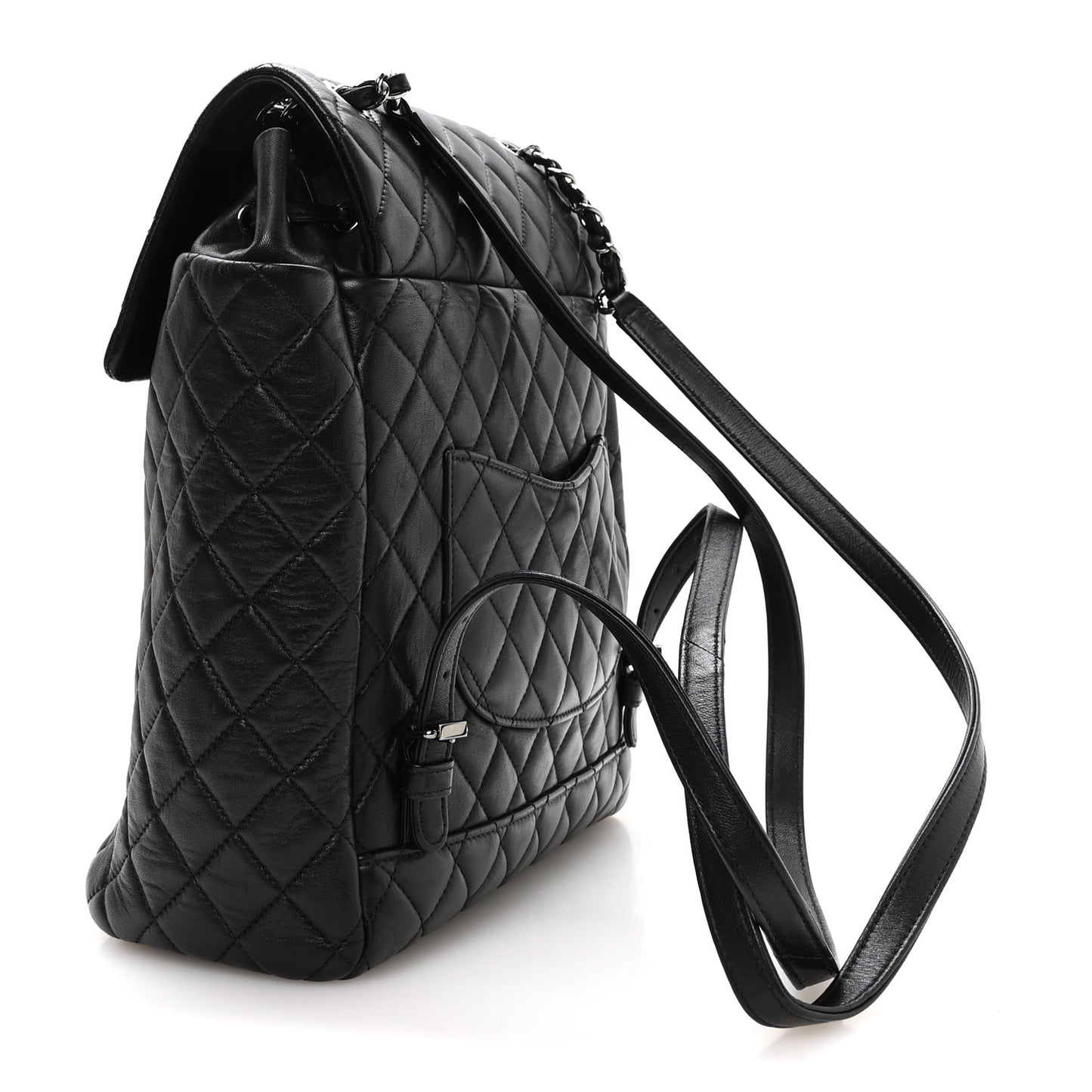 Lambskin Quilted Large Urban Spirit Backpack Black