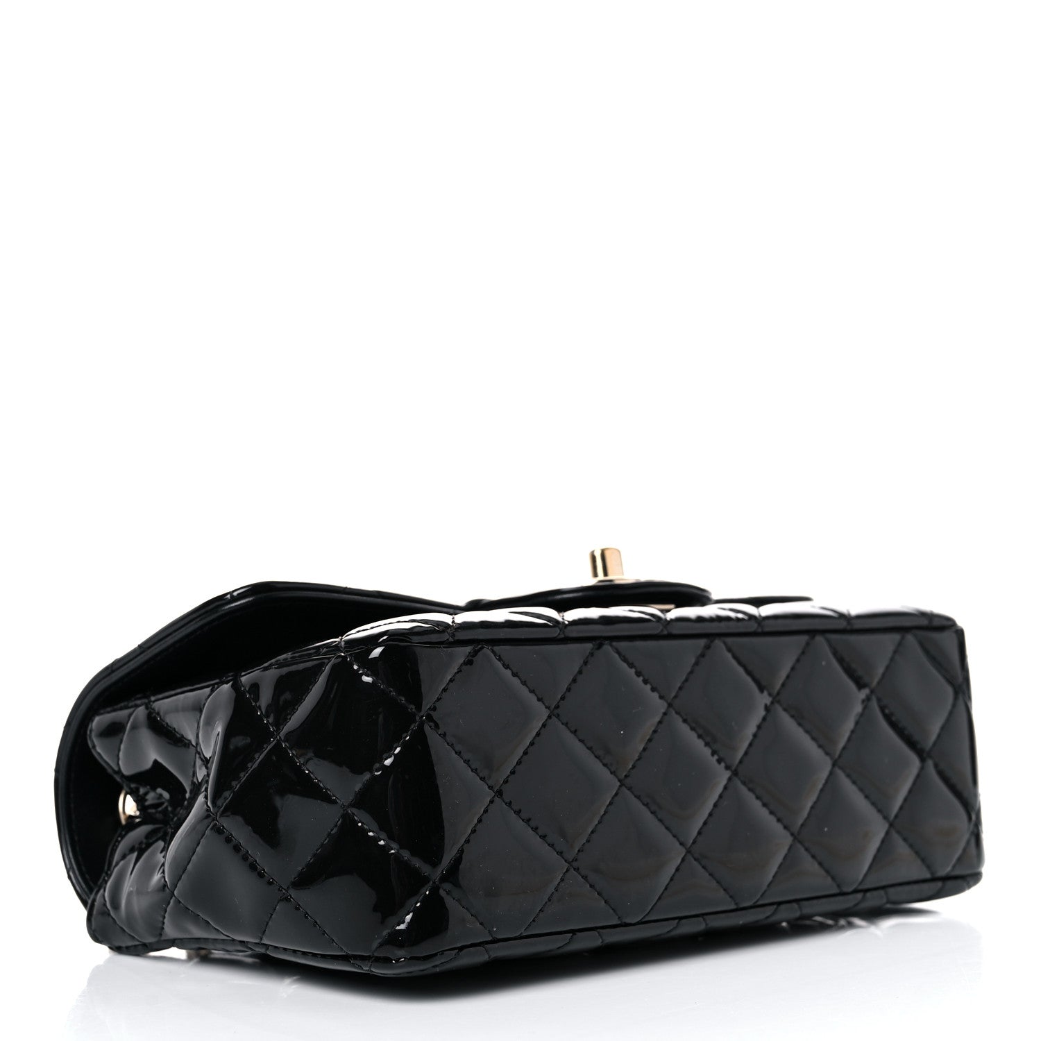 Chanel Patent Calfskin Quilted Mini Rectangular Flap Black 4 of 12