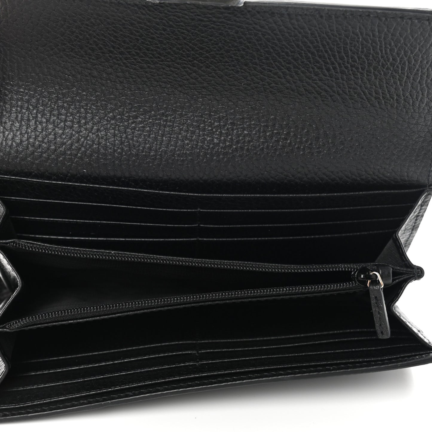 Dollar Calfskin Interlocking G Continental Wallet Black
