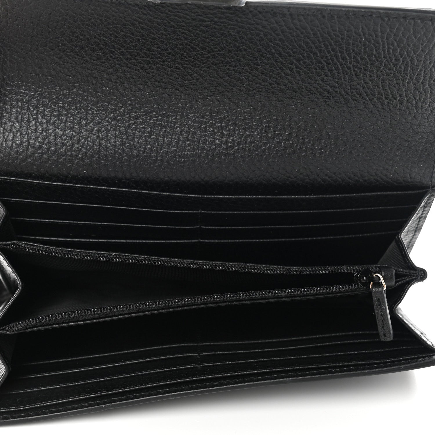 Gucci Dollar Calfskin Interlocking G Continental Wallet Black 5 of 8