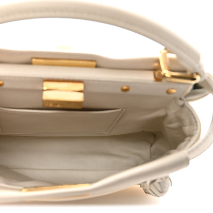 Fendi Nappa Rosebud Mini Peekaboo Iconic Satchel Bianco 5 of 12