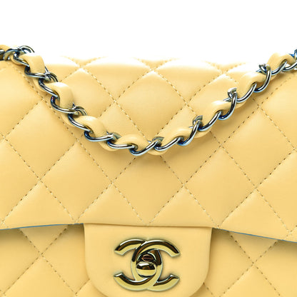 Chanel Lambskin Quilted Mini Rectangular Flap Yellow Blue 8 of 12
