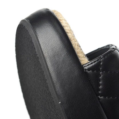 Chanel Lambskin Quilted CC Espadrille Slip On Sandals 41 Black 9 of 13