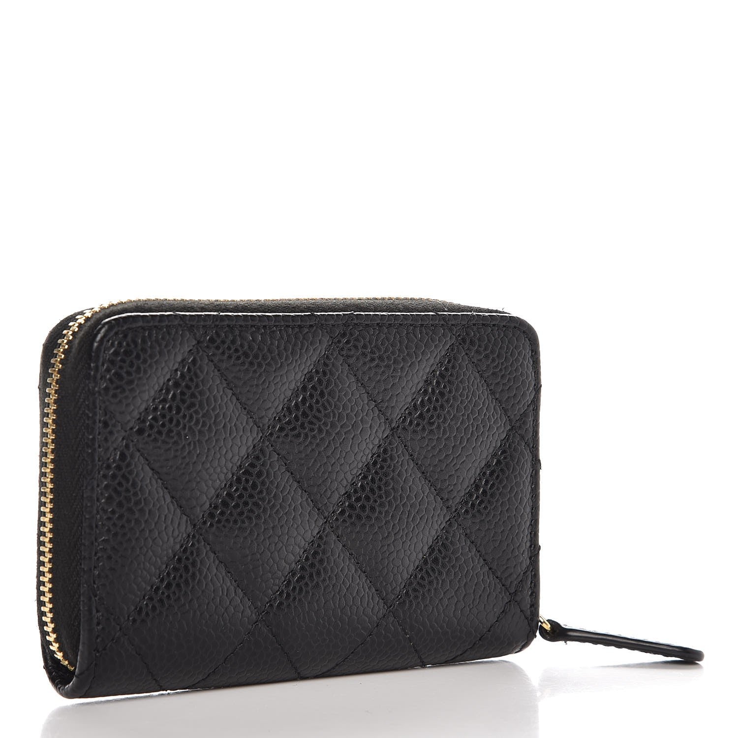 Chanel Caviar Quilted Zip Coin Purse Black 3 of 7