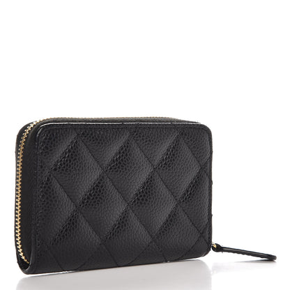 Chanel Caviar Quilted Zip Coin Purse Black 3 of 7