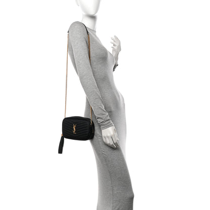 Saint Laurent Grain De Poudre Matelasse Monogram Mini Lou Camera Bag Black 2 of 10