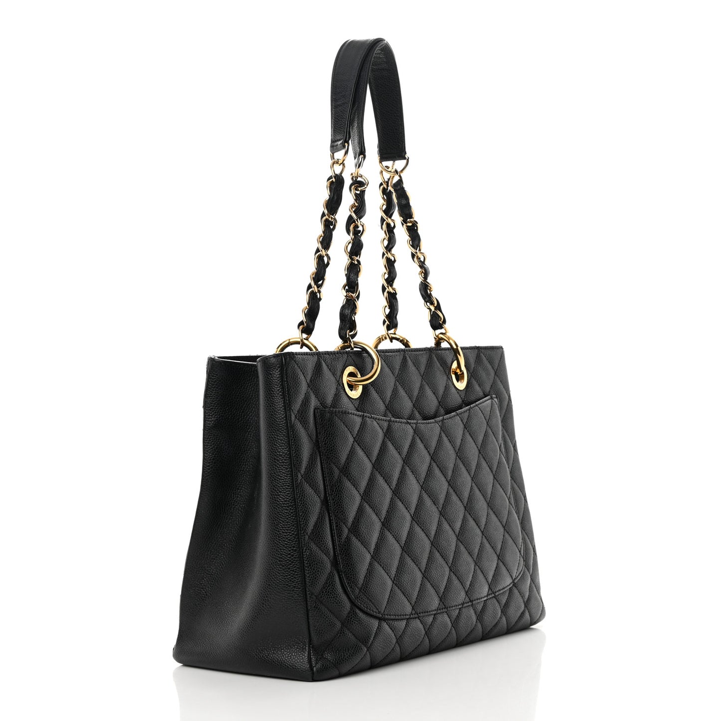 Caviar Quilted Grand Shopping Tote GST Black