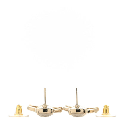 Chanel Glass Crystal CC Chain Drop Earrings Gold 3 of 4