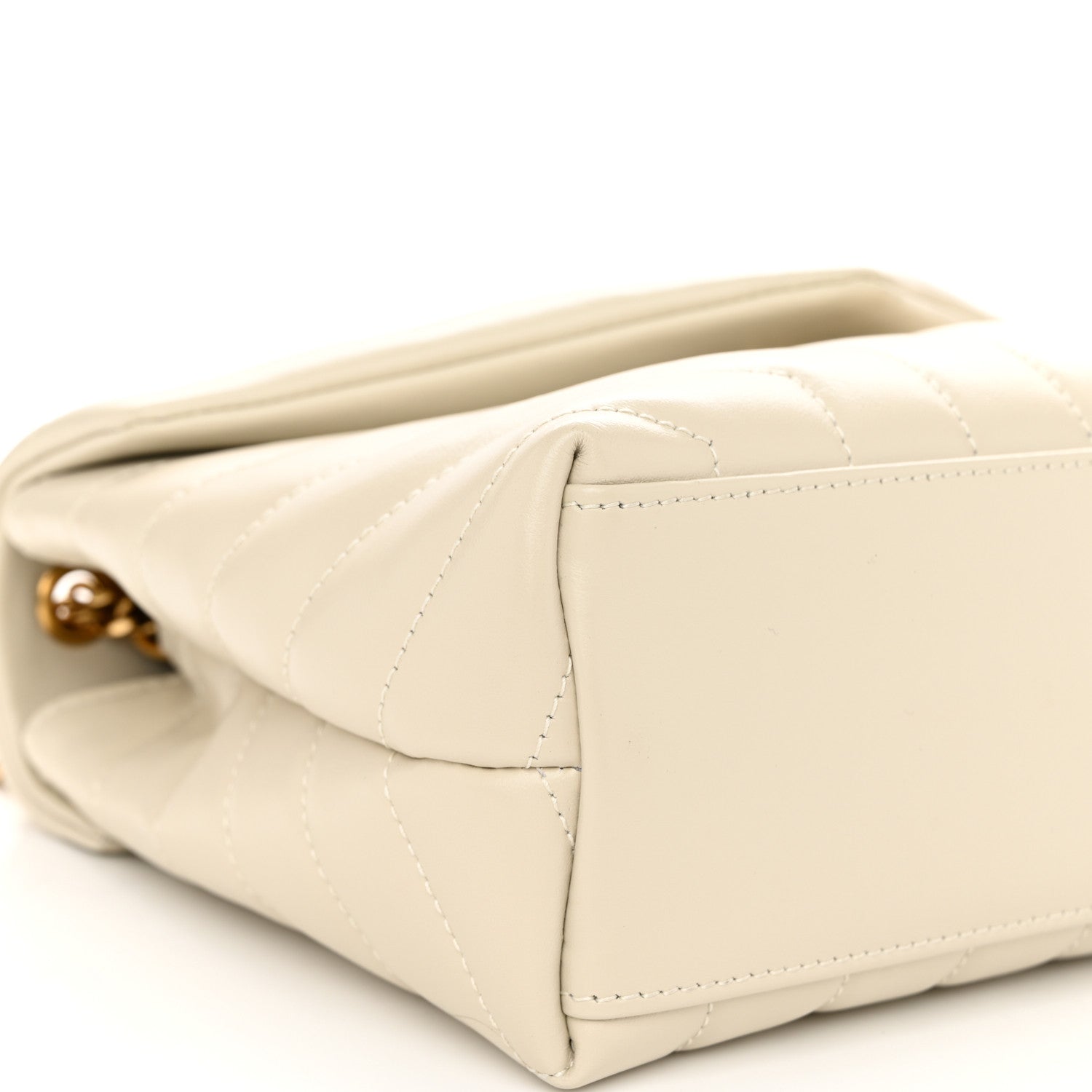 Saint Laurent Calfskin Y Quilted Monogram Small Loulou Chain Satchel Crema Soft 9 of 11
