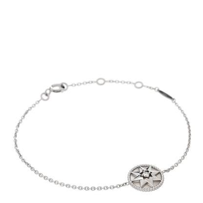 Christian Dior 18K White Gold Diamond Mother of Pearl Rose Des Vents Bracelet 1 of 3