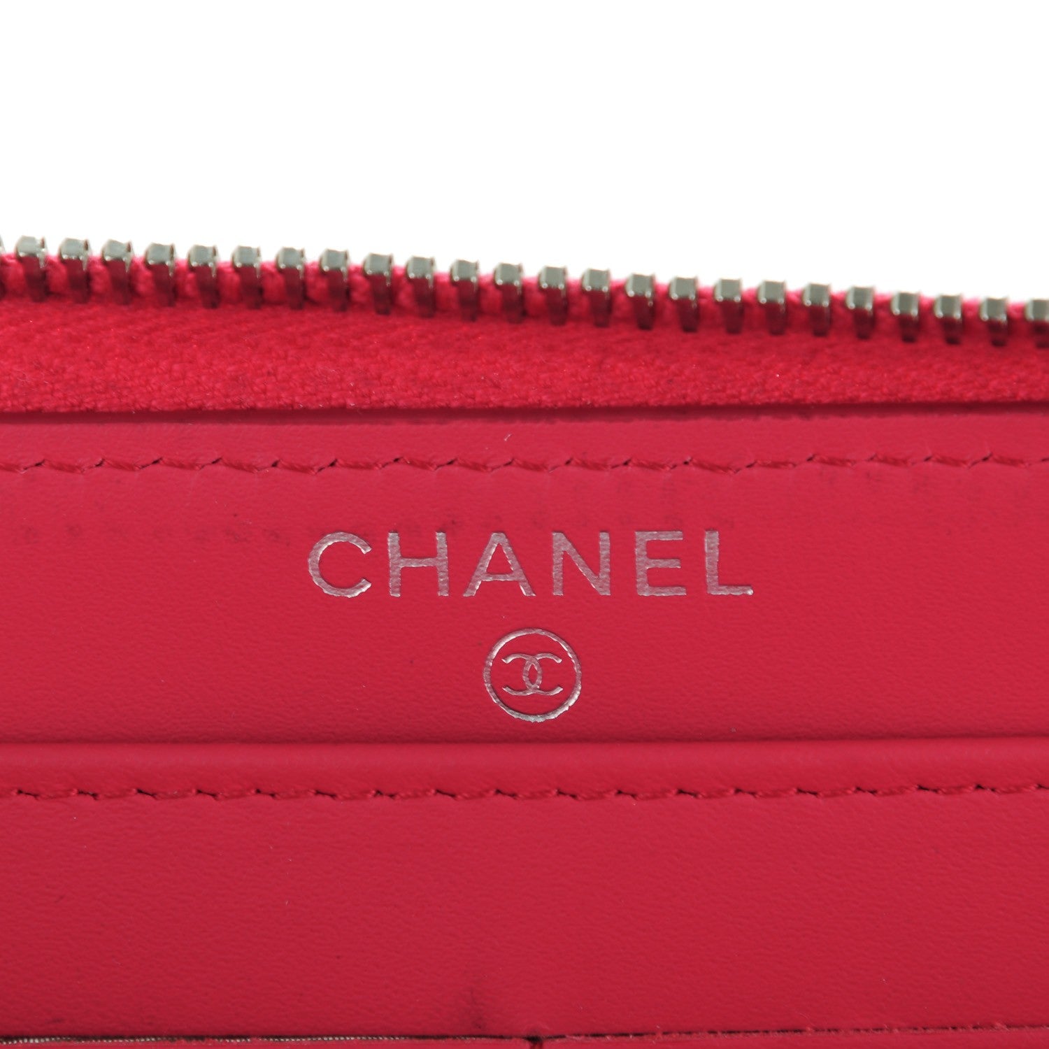 Chanel Patent Quilted Double Stitched Zip Around Wallet Pink 6 of 10