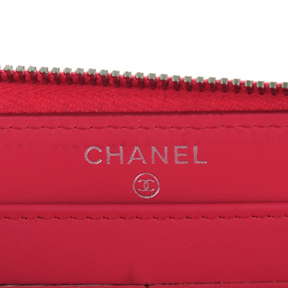 Chanel Patent Quilted Double Stitched Zip Around Wallet Pink 6 of 10