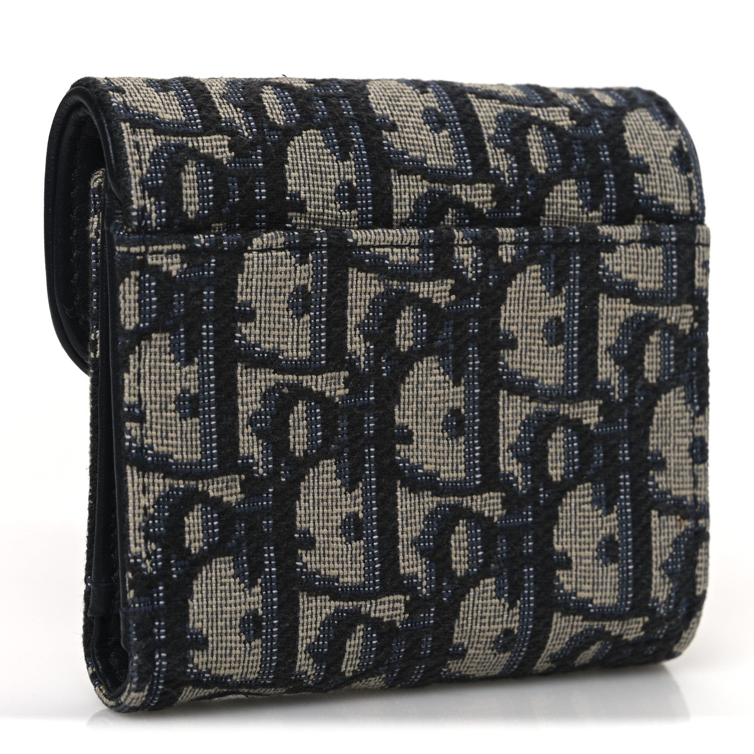 Christian Dior Oblique Saddle Lotus Wallet Blue 3 of 6