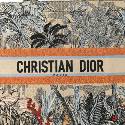 Christian Dior Canvas Embroidered Toile De Jouy Tropicalia Large Book Tote Denim Blue 8 of 11