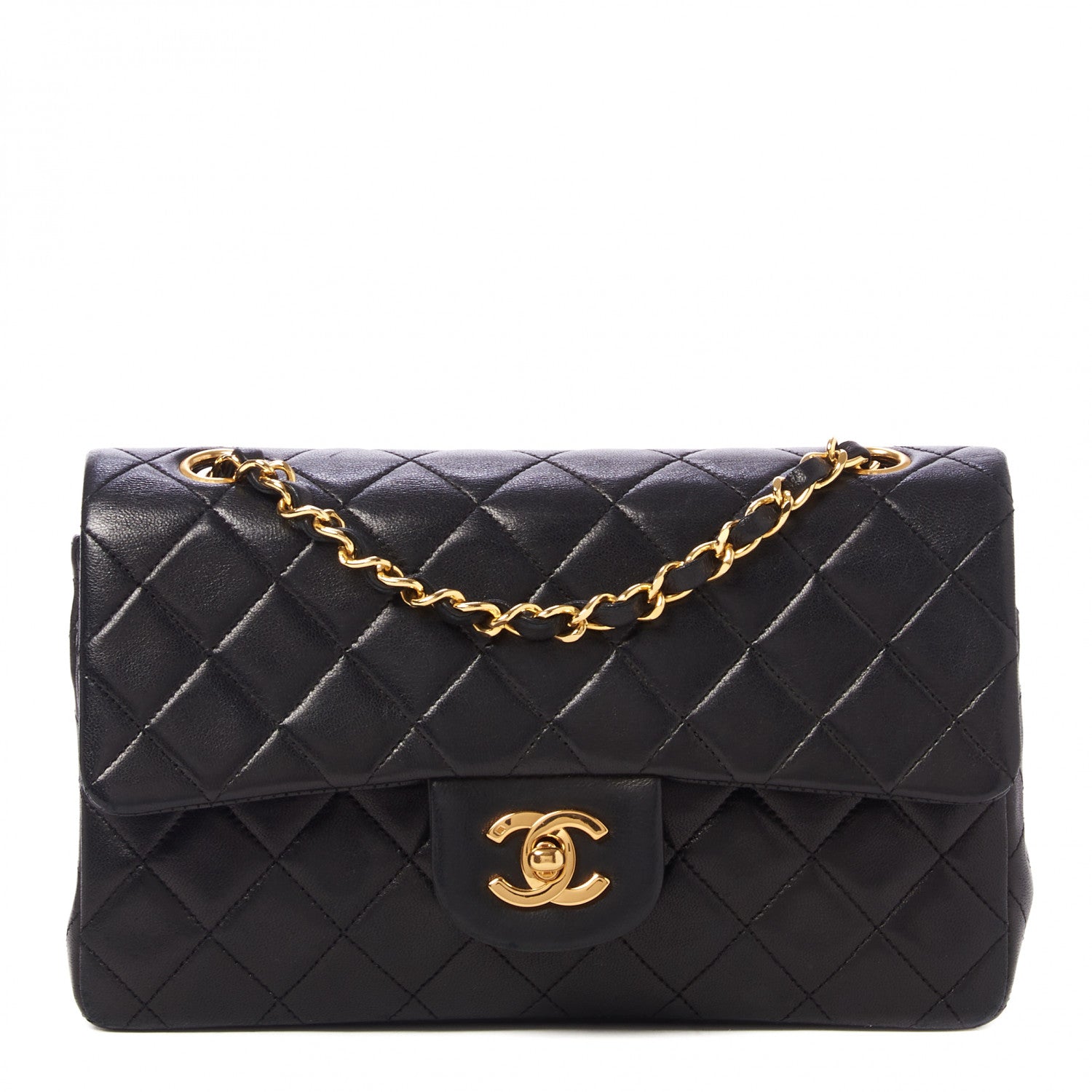 Chanel Lambskin Quilted Small Double Flap Black 1 of 10
