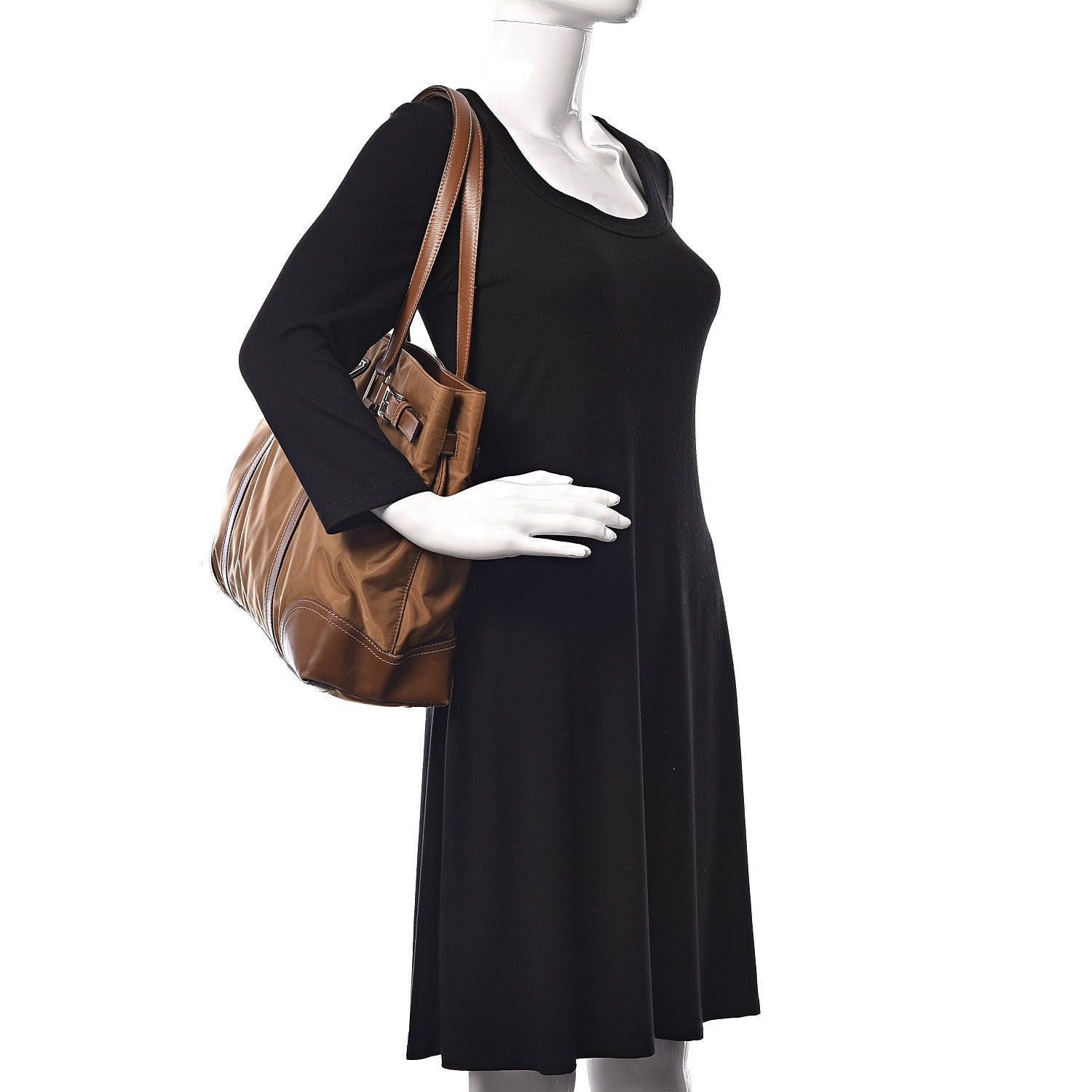 Prada Nylon Tessuto Saffiano Tote Corinto 2 of 13