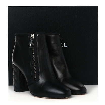 Chanel Lambskin Quilted CC Booties 39.5 Black 10 of 10