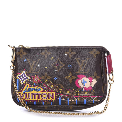 Louis Vuitton Monogram 2020 Christmas Animation Roller Coaster Mini Pochette Accessories Pivoine 1 of 8