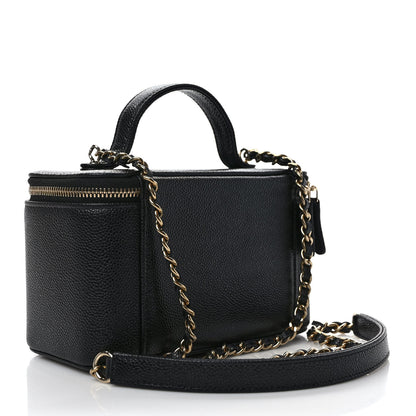 Chanel Caviar Quilted Top Handle Pocket Vanity Case Black 3 of 10