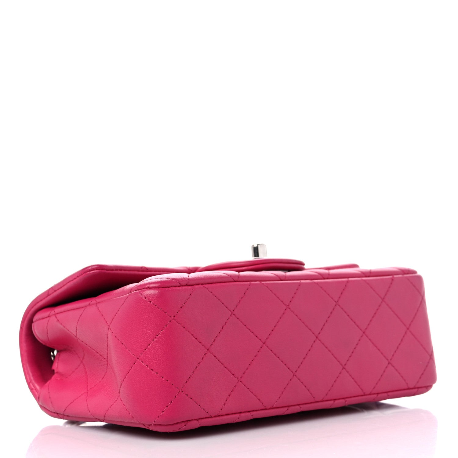 Chanel Lambskin Quilted Mini Rectangular Flap Fuchsia 4 of 11