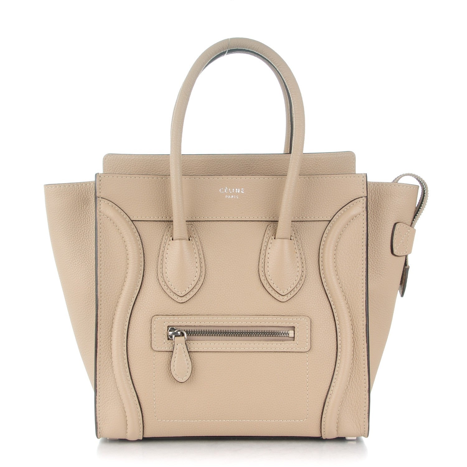 Celine Drummed Calfskin Micro Luggage Dune 1 of 8