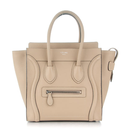 Celine Drummed Calfskin Micro Luggage Dune 1 of 8