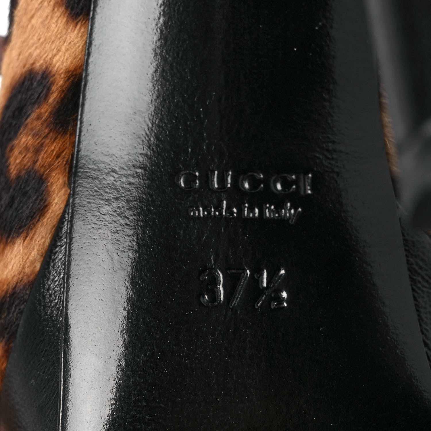 Gucci Calf Hair Leopard Print Platform Pumps 37.5 6 of 8