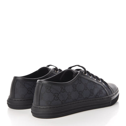 Gucci GG Monogram Calfskin Womens Low Top Sneakers 38 Piombo Black 4 of 8
