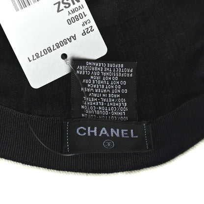 Chanel Cotton Sequin CC Cap Hat Ivory 7 of 7