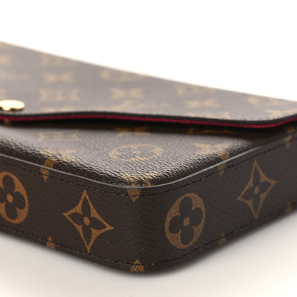 Louis Vuitton Monogram Pochette Felicie Chain Wallet Fuchsia 9 of 10