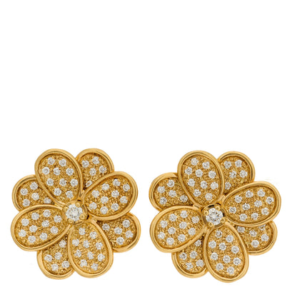 Marco Bicego 18K Yellow Gold Diamond Petali Flower Earrings 1 of 5