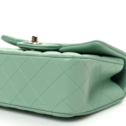 Chanel Lambskin Quilted Mini Top Handle Rectangular Flap Light Green 10 of 10