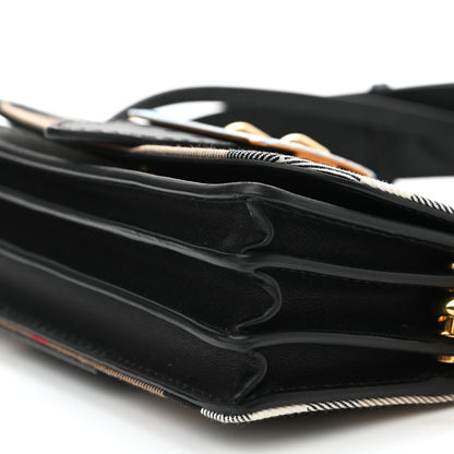 Burberry House Check Bridle Calfskin Small Madison Buckle Bag Black 9 of 9