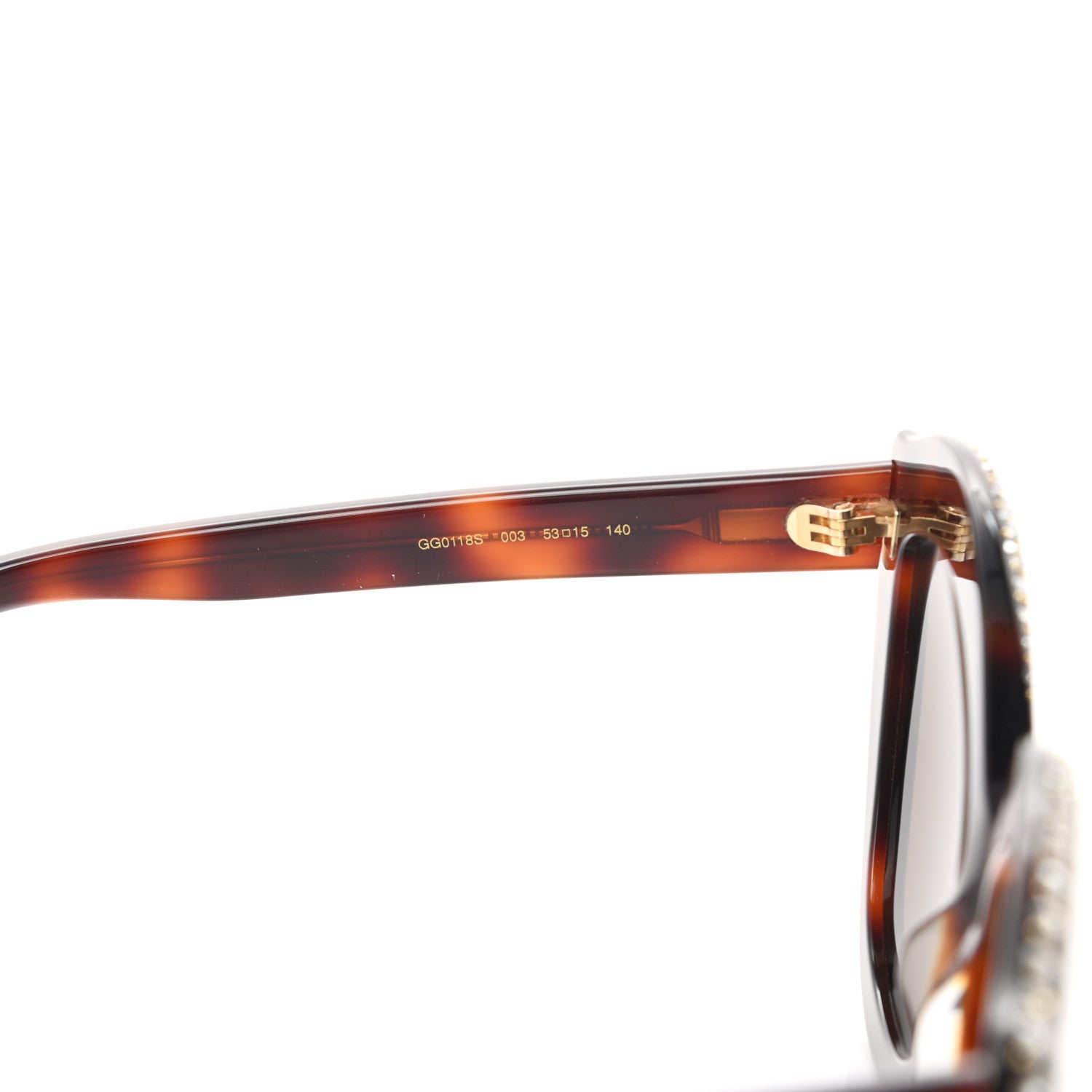 Gucci Crystal Cat Eye GG0118S Sunglasses Havana Brown 5 of 8