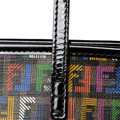 Fendi Zucca Spalmati Patent Zucchino Screen Print Medium Roll Tote Tobacco Multicolor Black 15 of 15