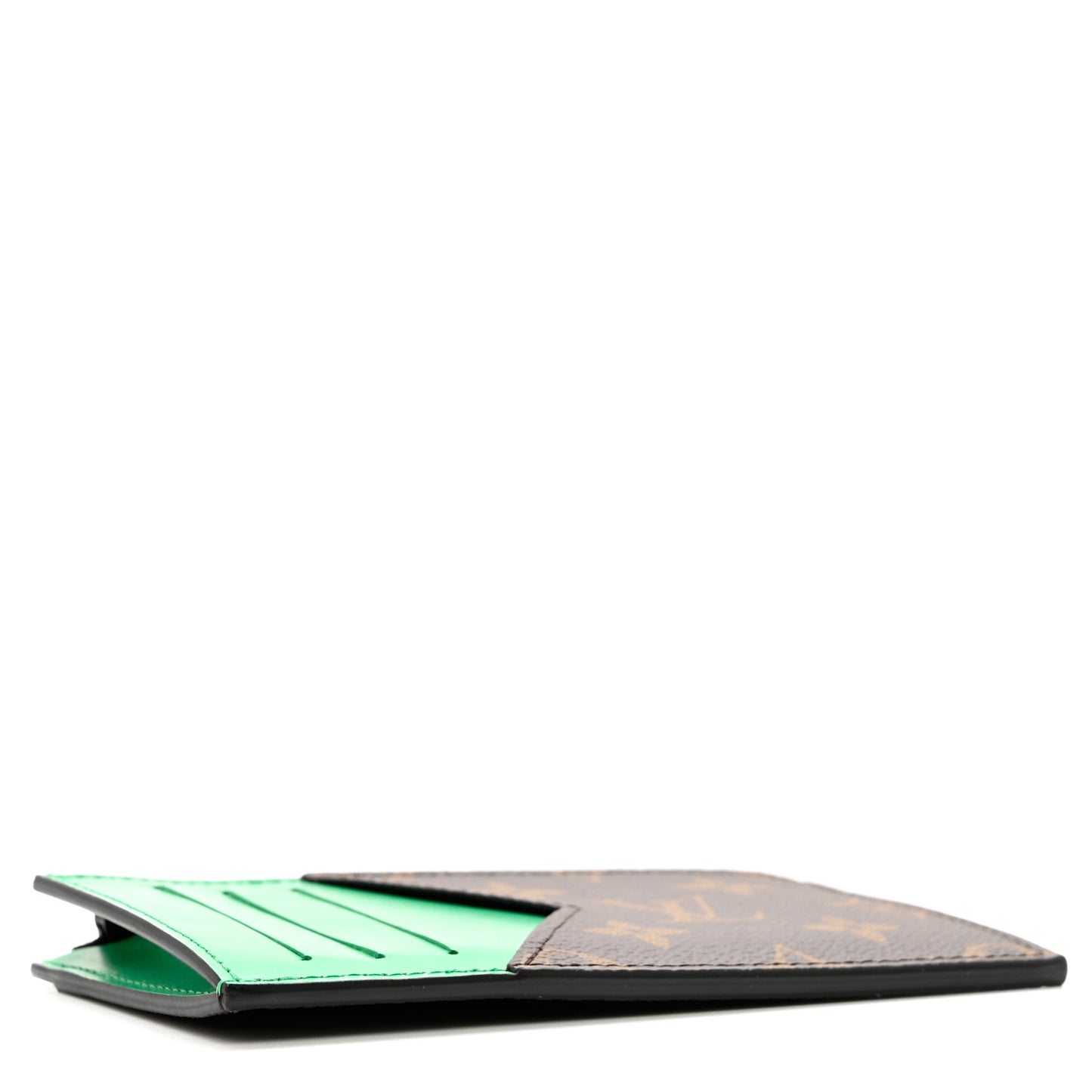 Monogram Calfskin Coin Card Holder Minty Green