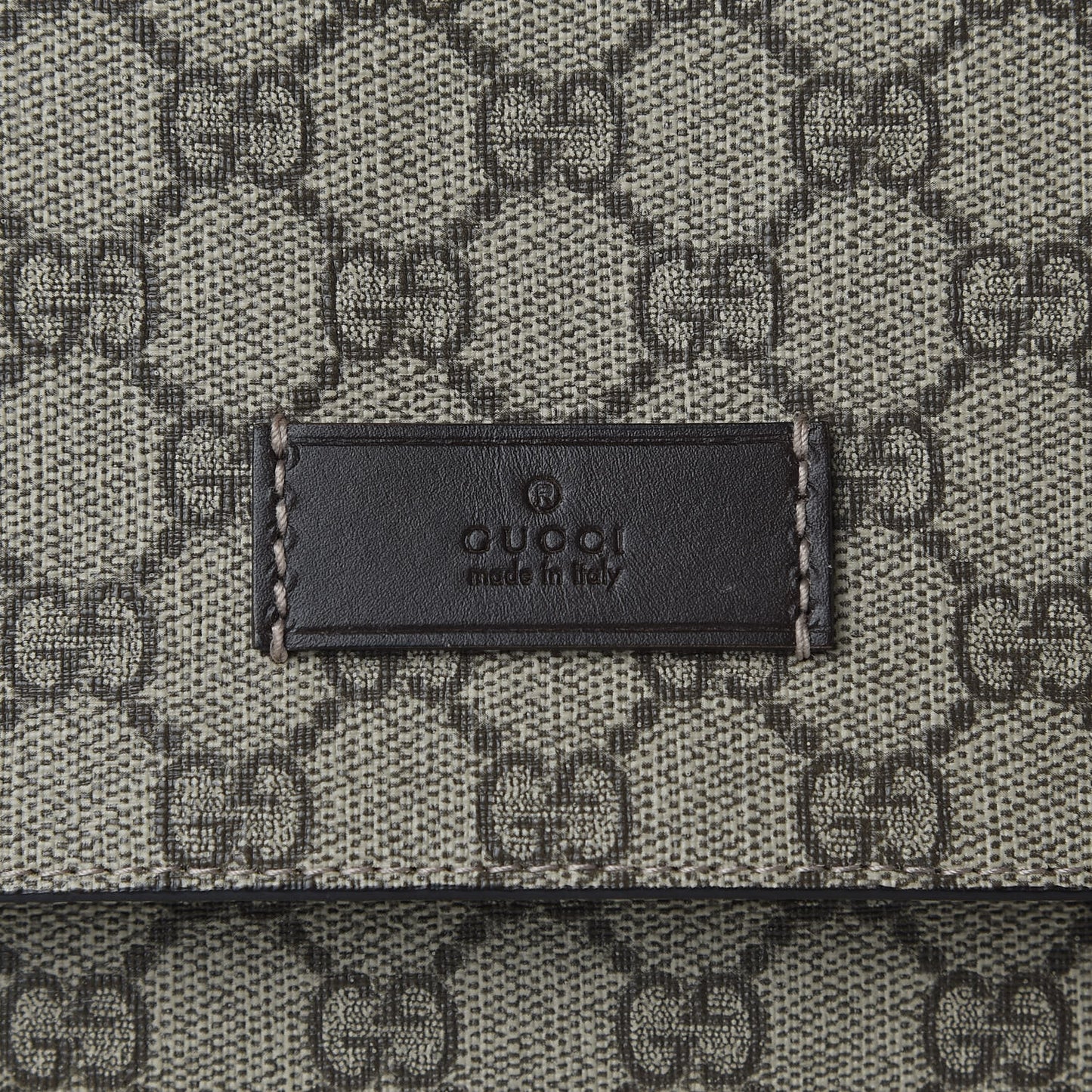 GG Supreme Monogram Selleria Calfskin Messenger Diaper Bag Beige Ebony Cocoa Dark Chocolate